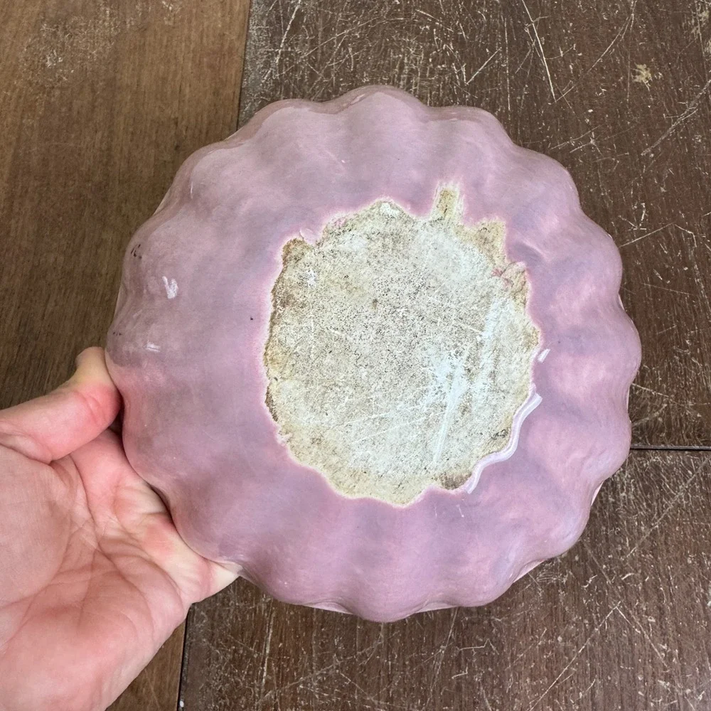 Vintage Pink Glaze ceramic‎ bowl Shallow Planter marked 7A inside